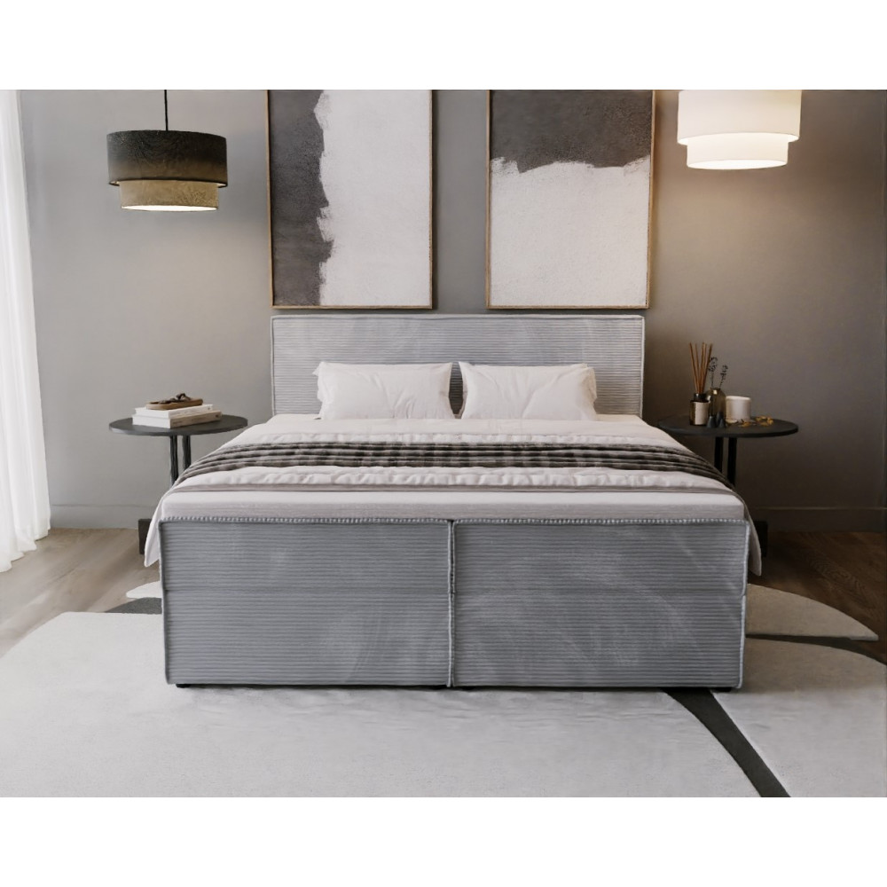 Boxspring 160cm tête de lit avec matelas et surmatelas