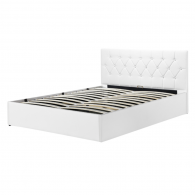 Lit coffre 140X200CM Blanc avec sommier