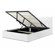 Lit coffre 140X200CM Blanc avec sommier