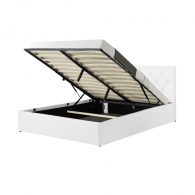 Lit coffre 140X200CM Blanc avec sommier
