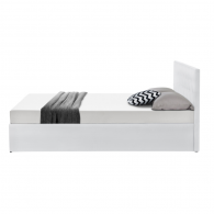 Lit coffre 140X200CM Blanc avec sommier