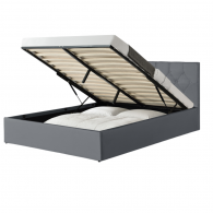 Lit coffre 140X200CM Gris avec sommier