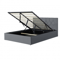 Lit coffre 140X200CM Gris avec sommier
