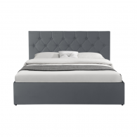 Lit coffre 140X200CM Gris avec sommier