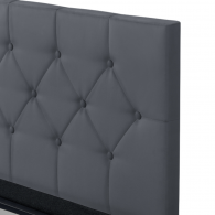 Lit coffre 140X200CM Gris avec sommier
