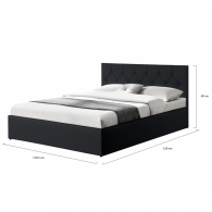 Lit coffre 160X200CM Noir + sommier