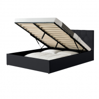 Lit coffre 160X200CM Noir + sommier
