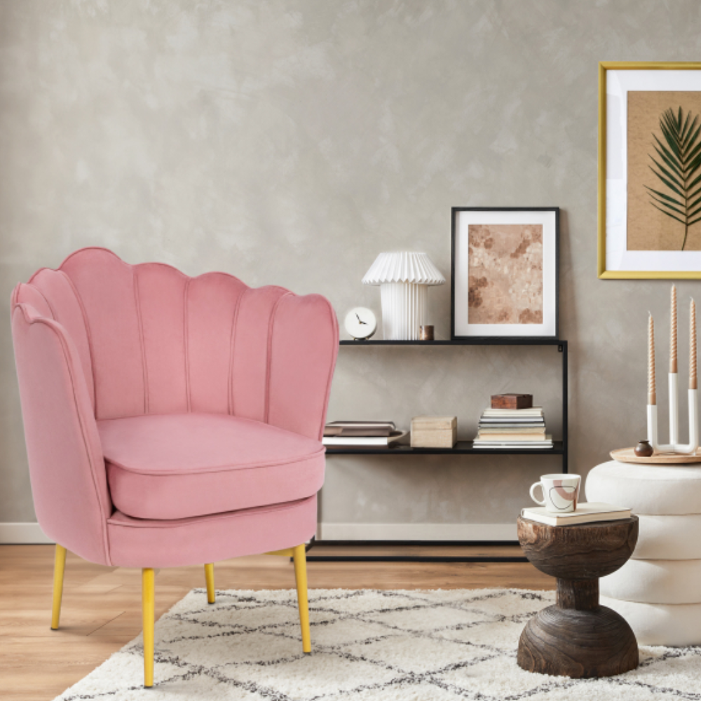 Fauteuil ARIELLE - Pied Doré