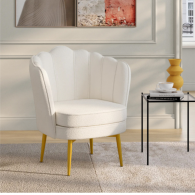 Fauteuil ARIELLE - Pied Doré