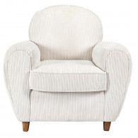 Fauteuil CLUB Côtelé SCOTT Beige