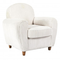 Fauteuil CLUB Côtelé SCOTT Beige