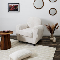 Fauteuil CLUB Côtelé SCOTT Beige