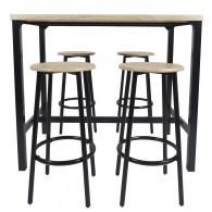 TABLE MANGE DEBOUT ET 4 TABOURETS