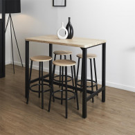 TABLE MANGE DEBOUT ET 4 TABOURETS