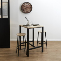 TABLE MANGE DEBOUT ET 2 TABOURETS