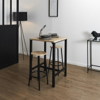 TABLE MANGE DEBOUT ET 2 TABOURETS