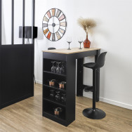 TABLE DE BAR MANGE DEBOUT ETAGERES CHEERS NOIR