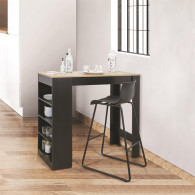 TABLE DE BAR MANGE DEBOUT ETAGERES CHEERS NOIR