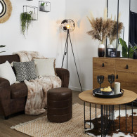 LAMPADAIRE METAL NOIR GLOBE