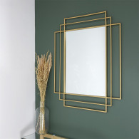 MIROIR ART DECO DORE