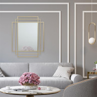 MIROIR ART DECO DORE