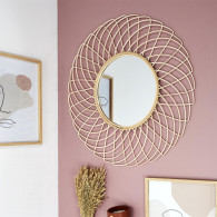 MIROIR ROTIN ROSACE 90 CM