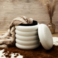 POUF RANGEMENT BOUCLETTE
