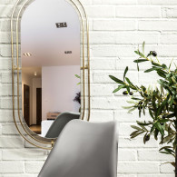 MIROIR METAL DORE