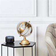 GLOBE TERRESTRE METAL DORE