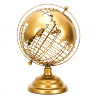 GLOBE TERRESTRE METAL DORE