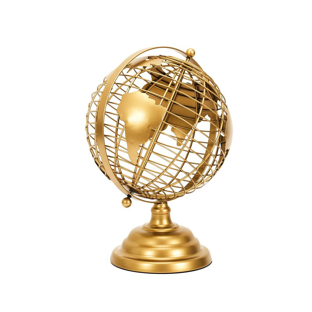 GLOBE TERRESTRE METAL DORE
