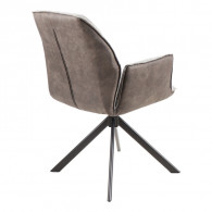 Chaise LISA tissu gris bicolore