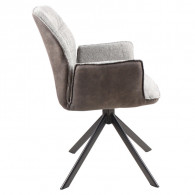 Chaise LISA tissu gris bicolore