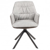 Chaise LISA tissu gris bicolore