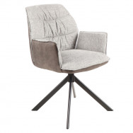 Chaise LISA tissu gris bicolore