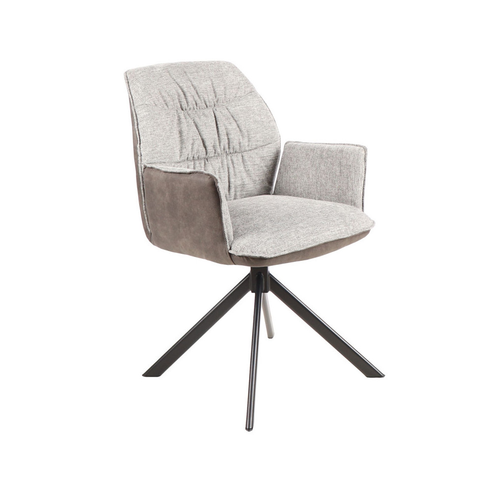 Chaise LISA tissu gris bicolore