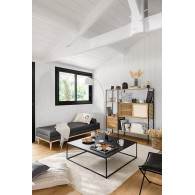 Lampadaire arc Geda haut 185 cm métal blanc