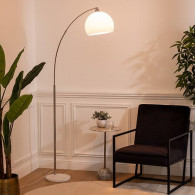 Lampadaire arc Geda haut 185 cm métal blanc