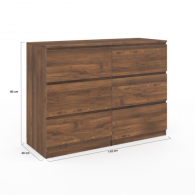 COMMODE 6 TIROIRS TOM BOIS NOYER