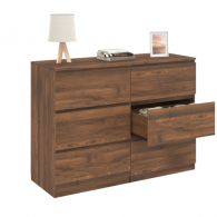 COMMODE 6 TIROIRS TOM BOIS NOYER