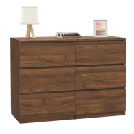 COMMODE 6 TIROIRS TOM BOIS NOYER