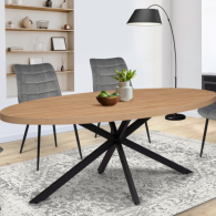 Table repas ovale pieds spider
