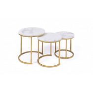 Tables basses rondes gigognes Glam - lot de 3