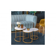 Tables basses rondes gigognes Glam - lot de 3