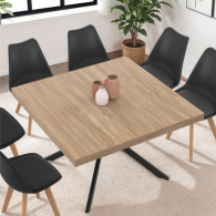 Table repas carré pieds spider