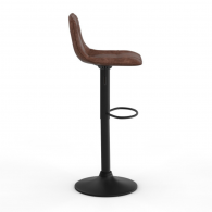 Tabourets de bar réglables Edison marron et pied métal noir